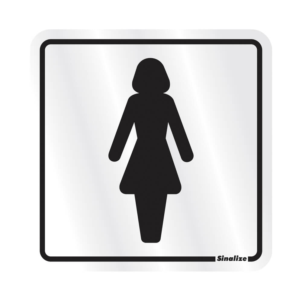 Placa de Sinalização Sinalize Sanitário Feminino 12 X 12CM