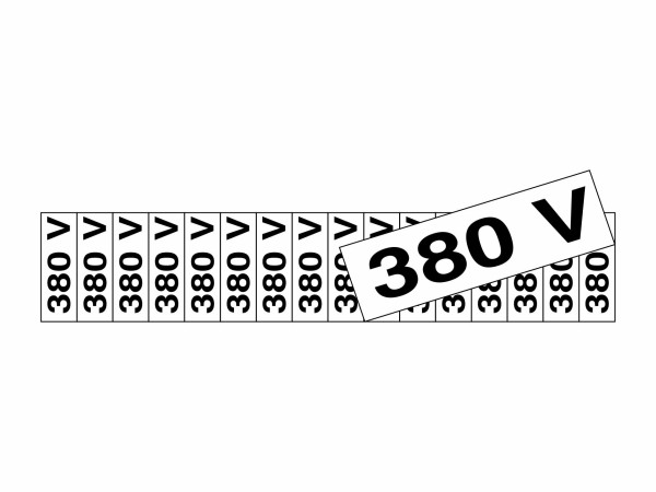 Placa 5X25 Voltagem 380V Com 16 Etiquetas Sinalize