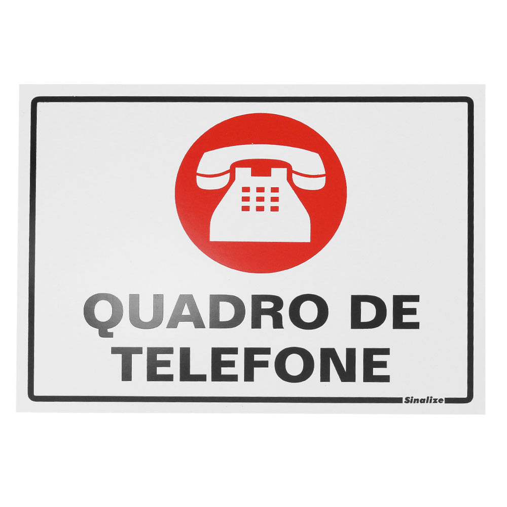 Placa de Sinalização Sinalize Quadro de Telefone 15 X 20CM