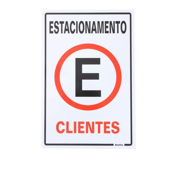 Placa Sinalização Sinalize Estacionamento Cliente 20 X 30CM