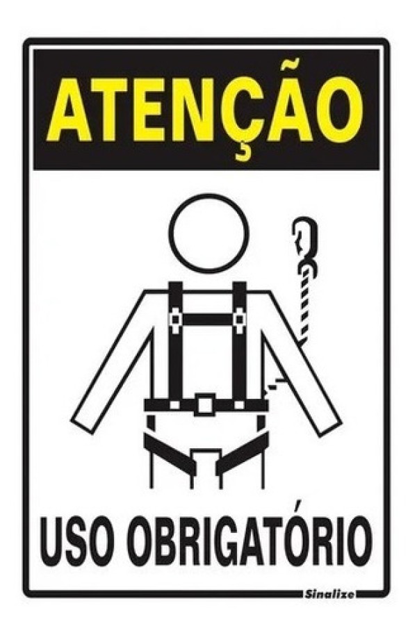 Encontraproduto.com.br - Placa Sinalização Sinalize Obrigatório Usar Cinto 20X30CM