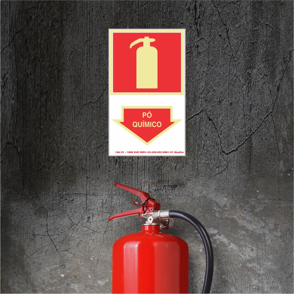 Encontraproduto.com.br - Placa Poliestireno 20x30 Extintor Pó Quimico Sinalize