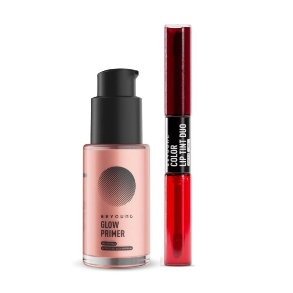 Encontraproduto.com.br - Kit Beyoung Dupla de Make 1 Glow Primer Rose e 1 Lip Tint