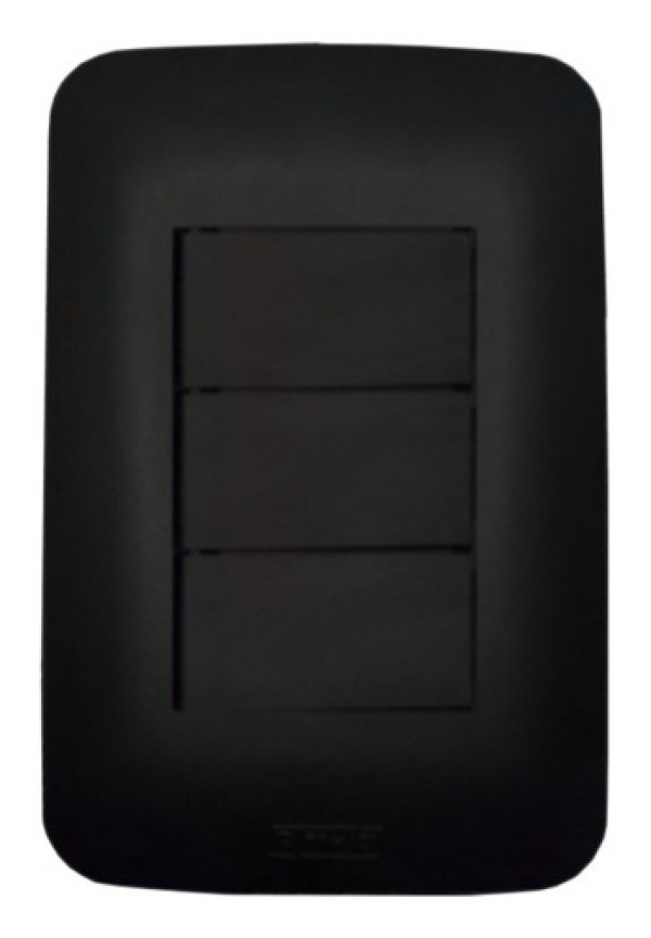 Encontraproduto.com.br - Interruptor Triplo  MDL Simples 10A 250V Black Canoa Romazi