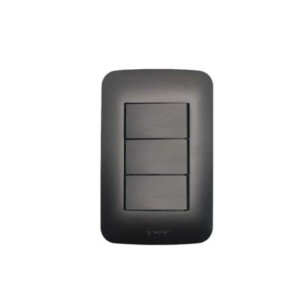 Encontraproduto.com.br - Interruptor Triplo  MDL Simples 10A 250V Black Canoa Romazi