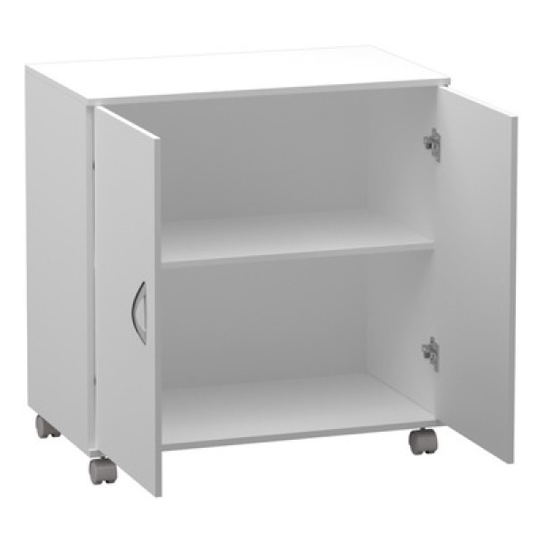 Encontraproduto.com.br - Armário Baixo 2 Portas Com Rodízio Branco 74CmX80CmX40Cm