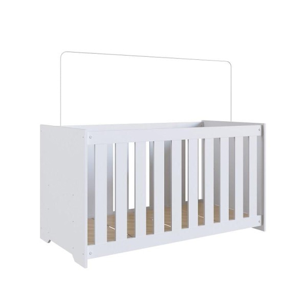 Encontraproduto.com.br - Conjunto Kit Berço Regulagem Cômoda 2 gavetas Infantil Bebê Branco Aconchego Completa