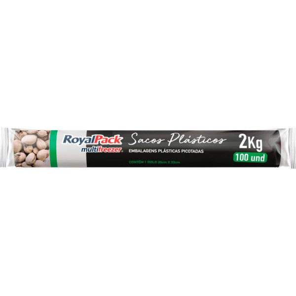 Encontraproduto.com.br - Saco Plástico Royalpack Multifreezer Preto 2kg Com 100 Unidades