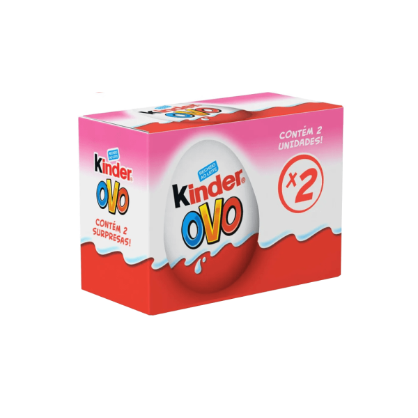 Encontraproduto.com.br - Chocolate Kinder Ovo com Recheio ao Leite Cor Rosa Contém 2 Unidades Caixa 40g