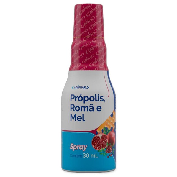 Encontraproduto.com.br - Aromatizante Bucal Uniphar Própolis Romã e Mel Spray 30ml