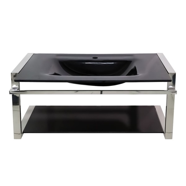 Encontraproduto.com.br - Conjunto Com Cuba Moldada Lisboa 88x50cm Preto Fermar