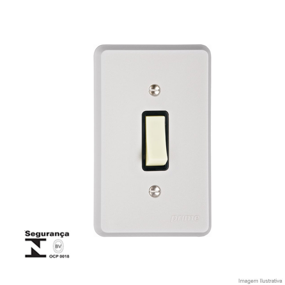 Interruptor simples 10A 250V com placa cinza Prime Schneider