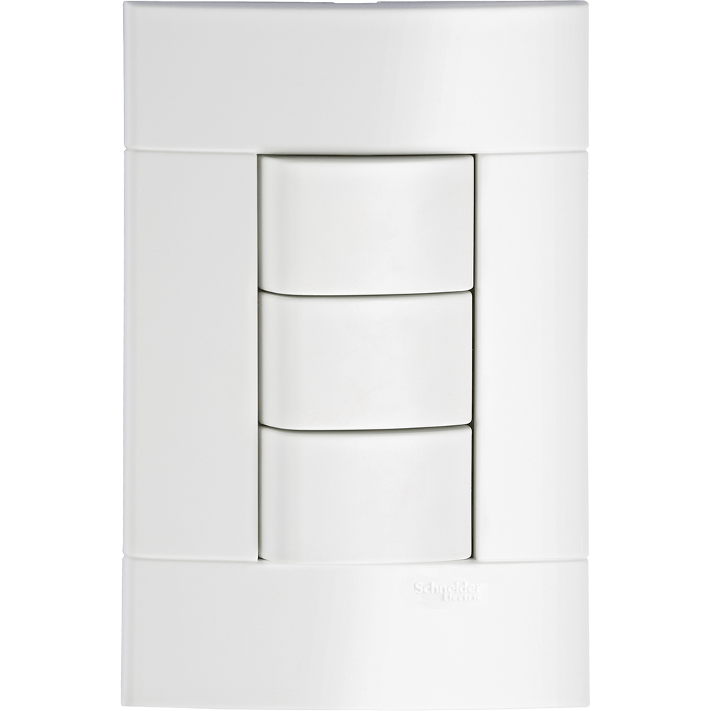 Conjunto Lunare 3 Interruptores Simples 10a Schneider