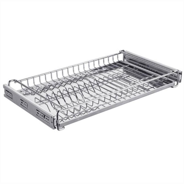 Encontraproduto.com.br - Escorredor De Louças Pratos Aéreo Com Bandeja Corrediças Deslizantes 670mm Giosul Cromado