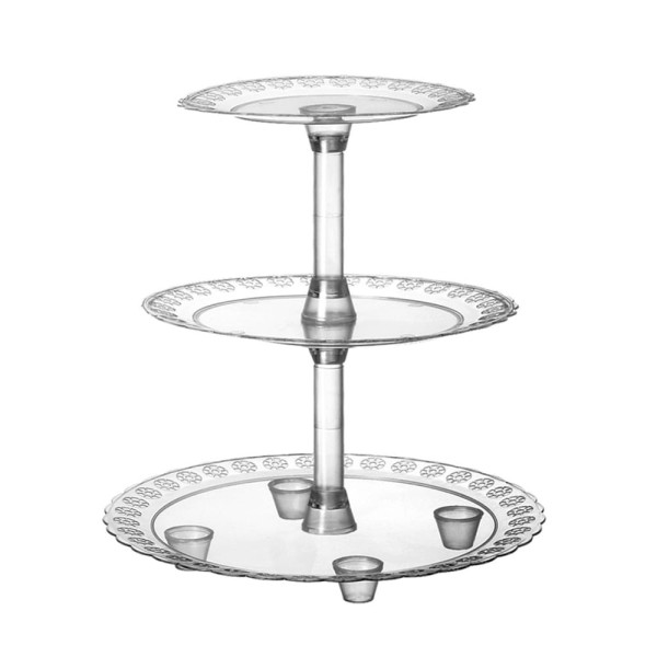 Encontraproduto.com.br - Baleiro Acrílico Cristal 3 Andares - Três Triângulos