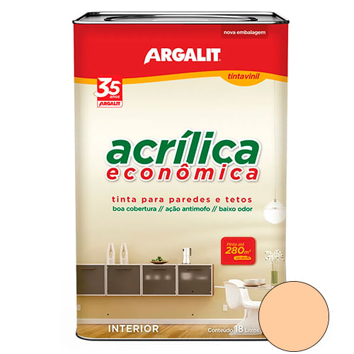 Tinta Acrílica Econômica Pêssego 18L - ARGALIT