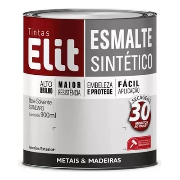 Tinta Esmalte Sintético Brilhante Cinza Escuro 900ml - ELIT