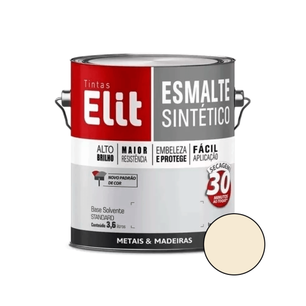 Tinta Esmalte Sintético Brilhante Marfim 3,6 Litros - ELIT