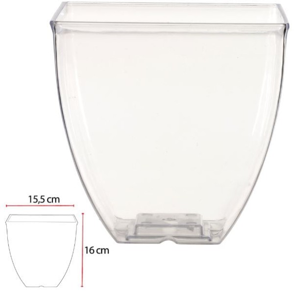 Encontraproduto.com.br - Vaso 16x15,5cm Transparente Flor Arte