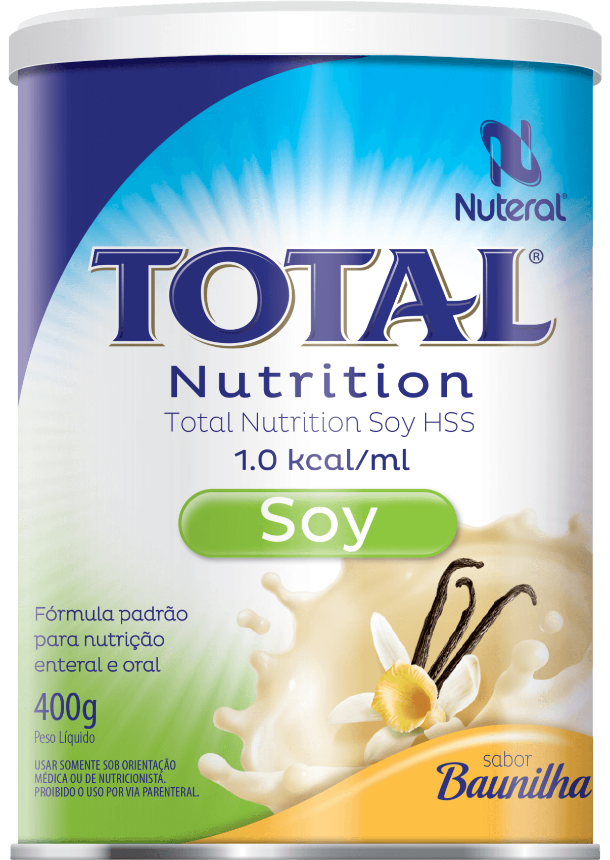 Encontraproduto.com.br - Total Nutrition Soy , Lata com 400g. Sabor Baunilha