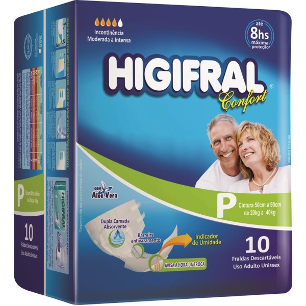 Encontraproduto.com.br - Fralda Geriátrica Higifral Confort Tamanho P com 10 Unidades