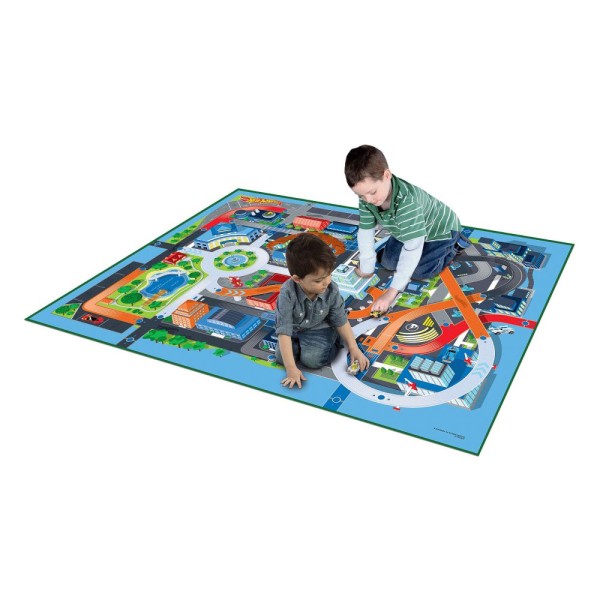 Encontraproduto.com.br - Tapete Emborrachado com Dois Carrinhos - Hot Wheels - 8296-2