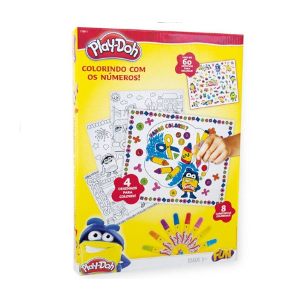 Encontraproduto.com.br - Play-doh Colorindo Com Números E Decore Com Adesivos - Fun
