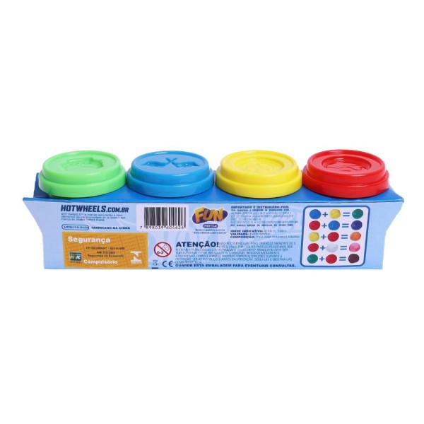 Encontraproduto.com.br - Hot Wheels Kit De Massinhas Com 4 Potes - Fun Divirta-se