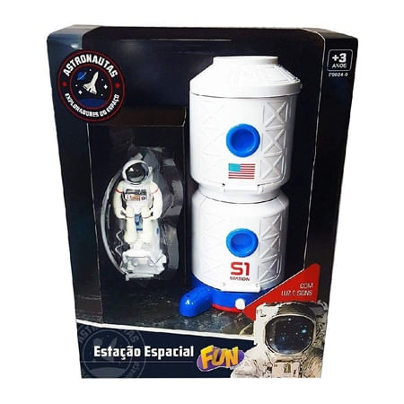Encontraproduto.com.br - Kit Astronauta - Estação Espacial com Astronauta com Luz - Fun Toys