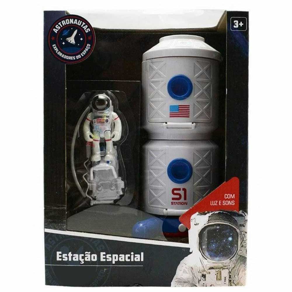 Encontraproduto.com.br - Kit Astronauta - Estação Espacial com Astronauta com Luz - Fun Toys