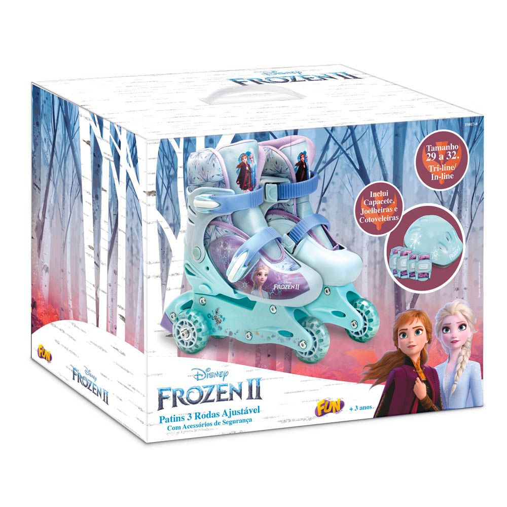 Encontraproduto.com.br - Patins 2 em 1 - 3 Rodas Ajustaveis - Frozen II - 29 ao 32 START