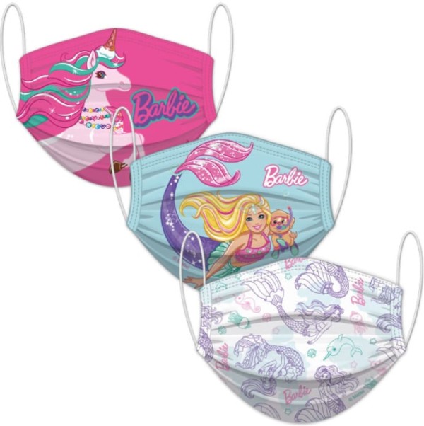 Encontraproduto.com.br - Mascara De Protecao Reutilizavel Da Barbie Com 3 Un Fun