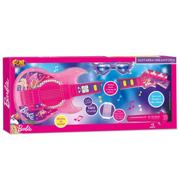 Encontraproduto.com.br - Barbie Guitarra Dreamtopia Com Função MP3 - Fun