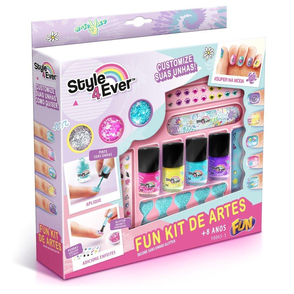 Kit de Unhas - Glitter Nail Art - Fun