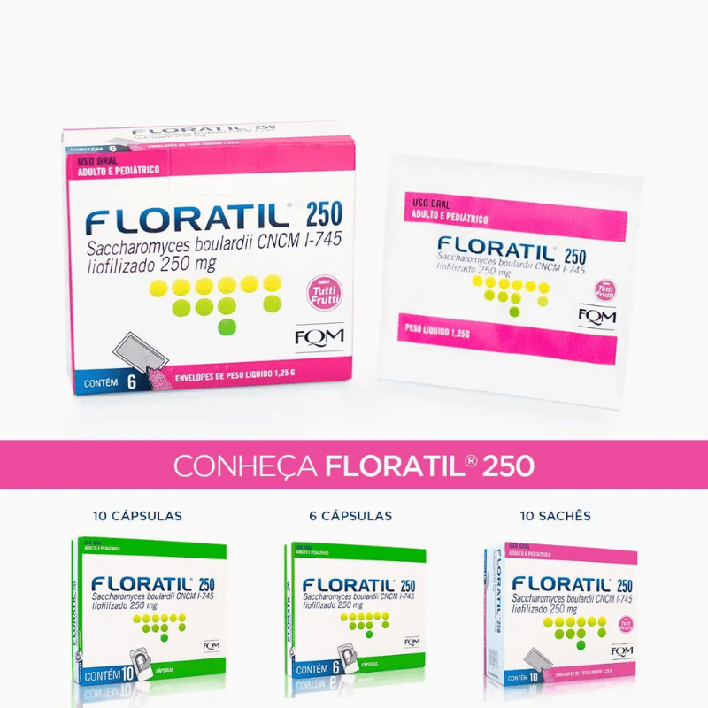 Encontraproduto.com.br - Floratil AT 250mg 6 Envelopes de 1,25g