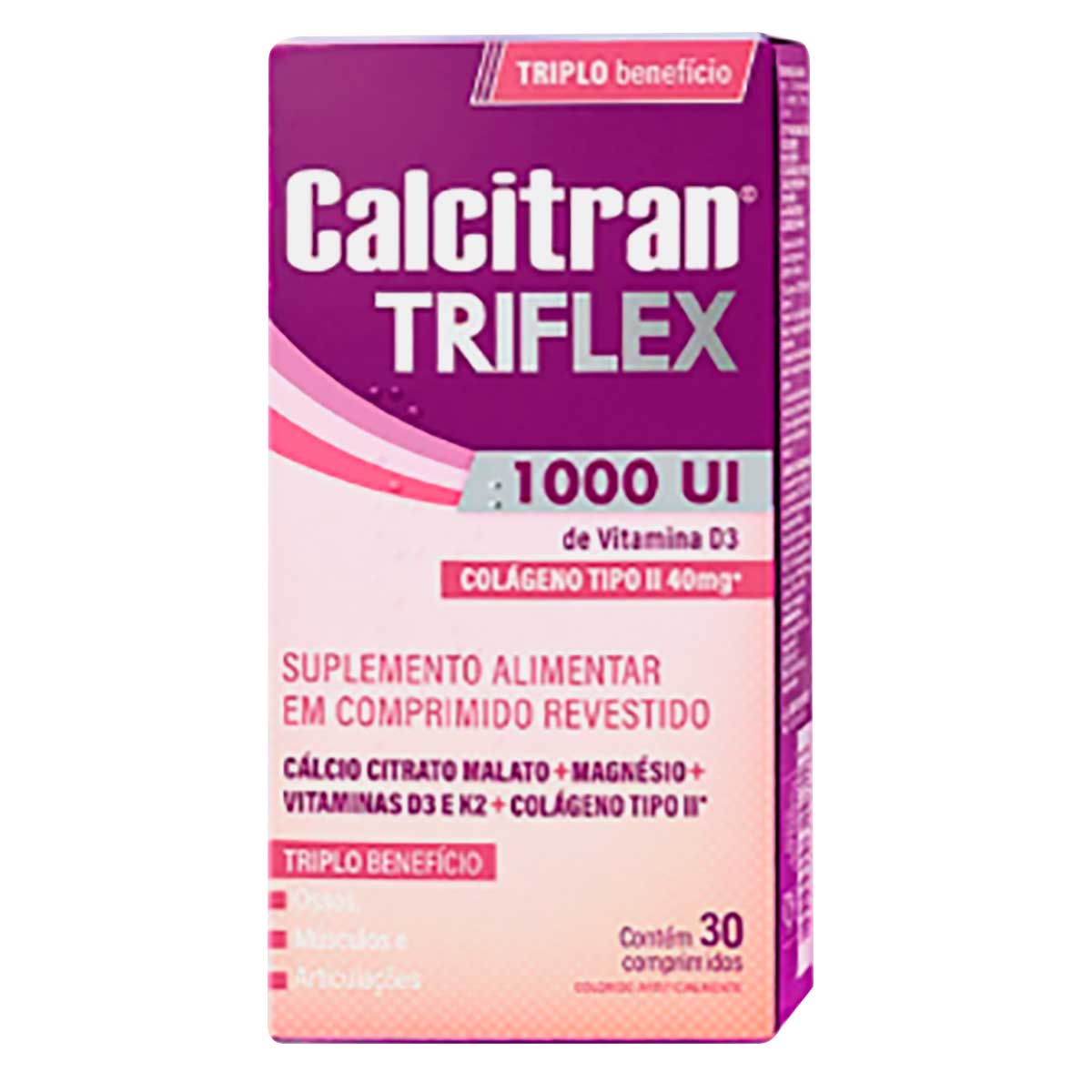 Encontraproduto.com.br - Suplemento Alimentar Calcitran Triflex 30 Comprimidos Revestidos