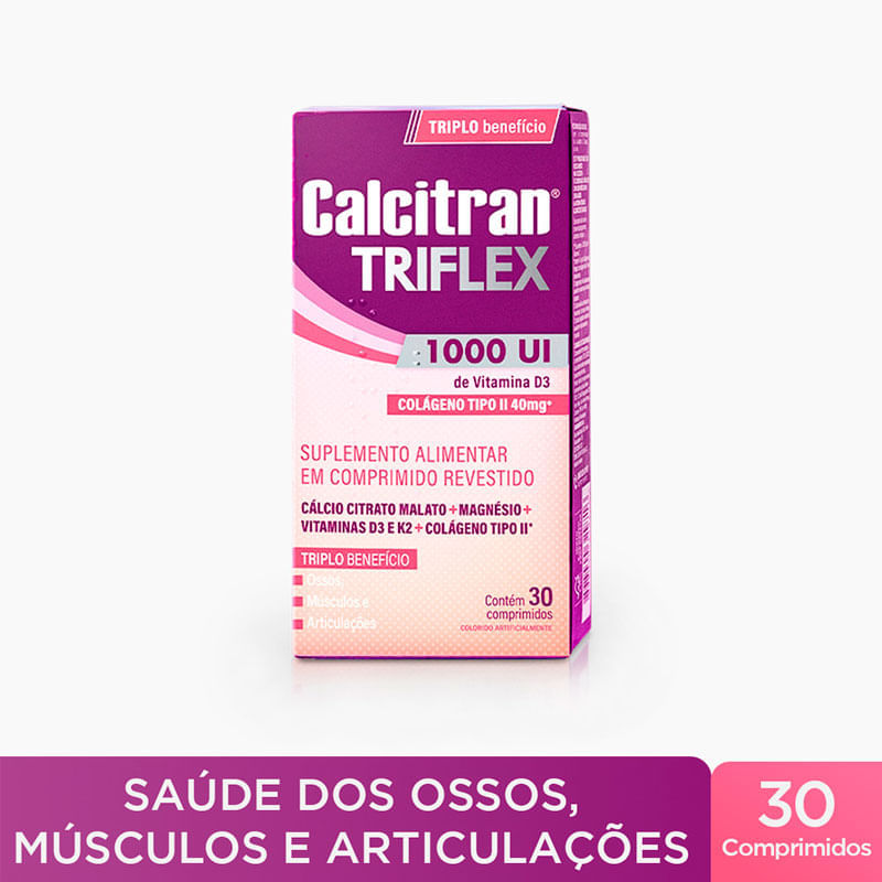 Encontraproduto.com.br - Suplemento Alimentar Calcitran Triflex 30 Comprimidos Revestidos