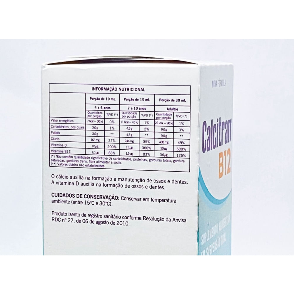 Encontraproduto.com.br - Calcitran Divcom B12 suspensão 150ml