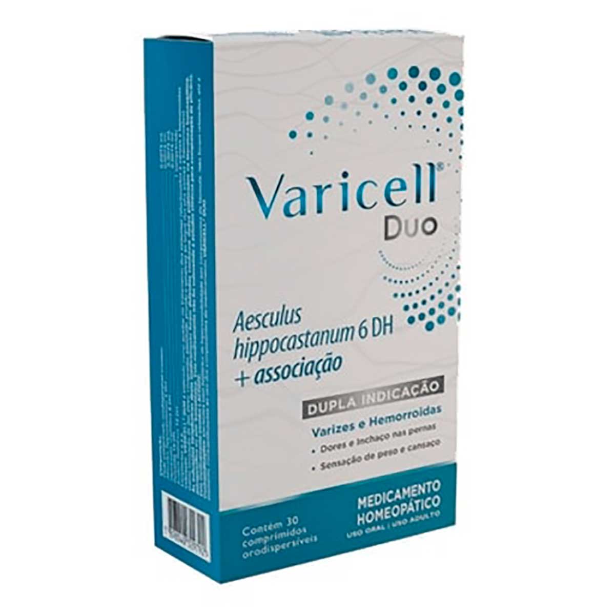Encontraproduto.com.br - Varicell Duo FQM para Varizes e Hemorróidas 30 Comprimidos Orodispersíveis