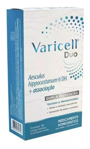 Encontraproduto.com.br - Varicell Duo FQM para Varizes e Hemorróidas 30 Comprimidos Orodispersíveis