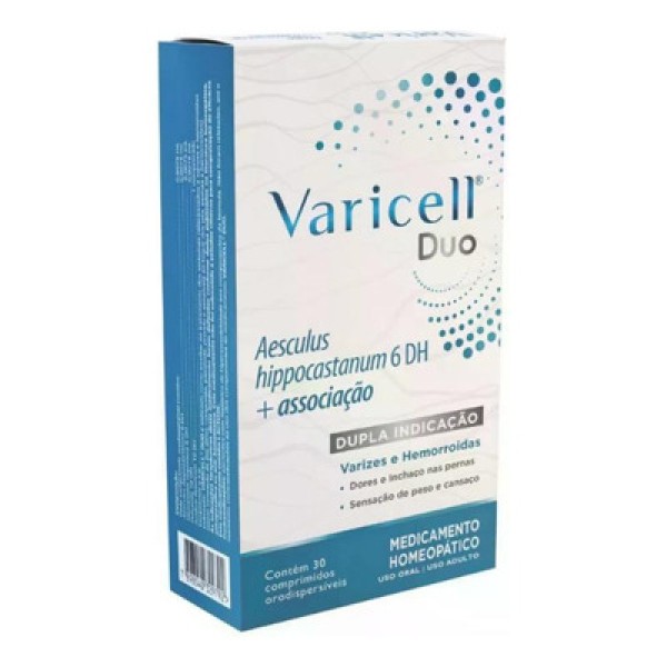 Varicell Duo FQM para Varizes e Hemorróidas 30 Comprimidos Orodispersíveis