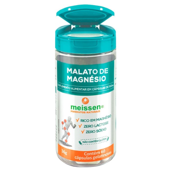 Malato de Magnésio 500mg 60caps - Meissen