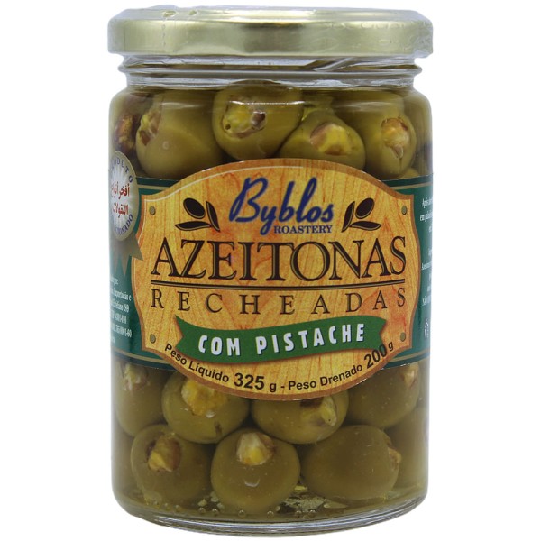 Encontraproduto.com.br - Azeitona Verde Recheada Com Pistache Byblos 325g