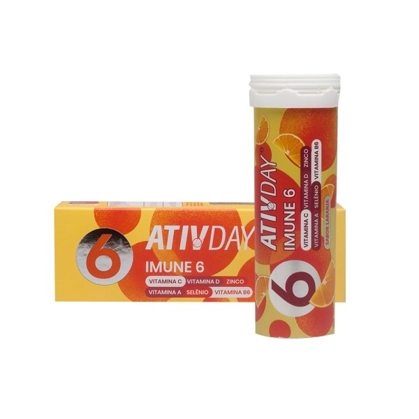 Encontraproduto.com.br - Ativday Imune 6 Vitaminas Com 10 Comprimidos Efervescentes