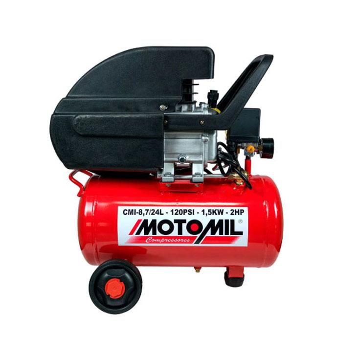 Encontraproduto.com.br - Compressor de Ar 7,6 pcm / 120 psi 2CV 24L Monofásico