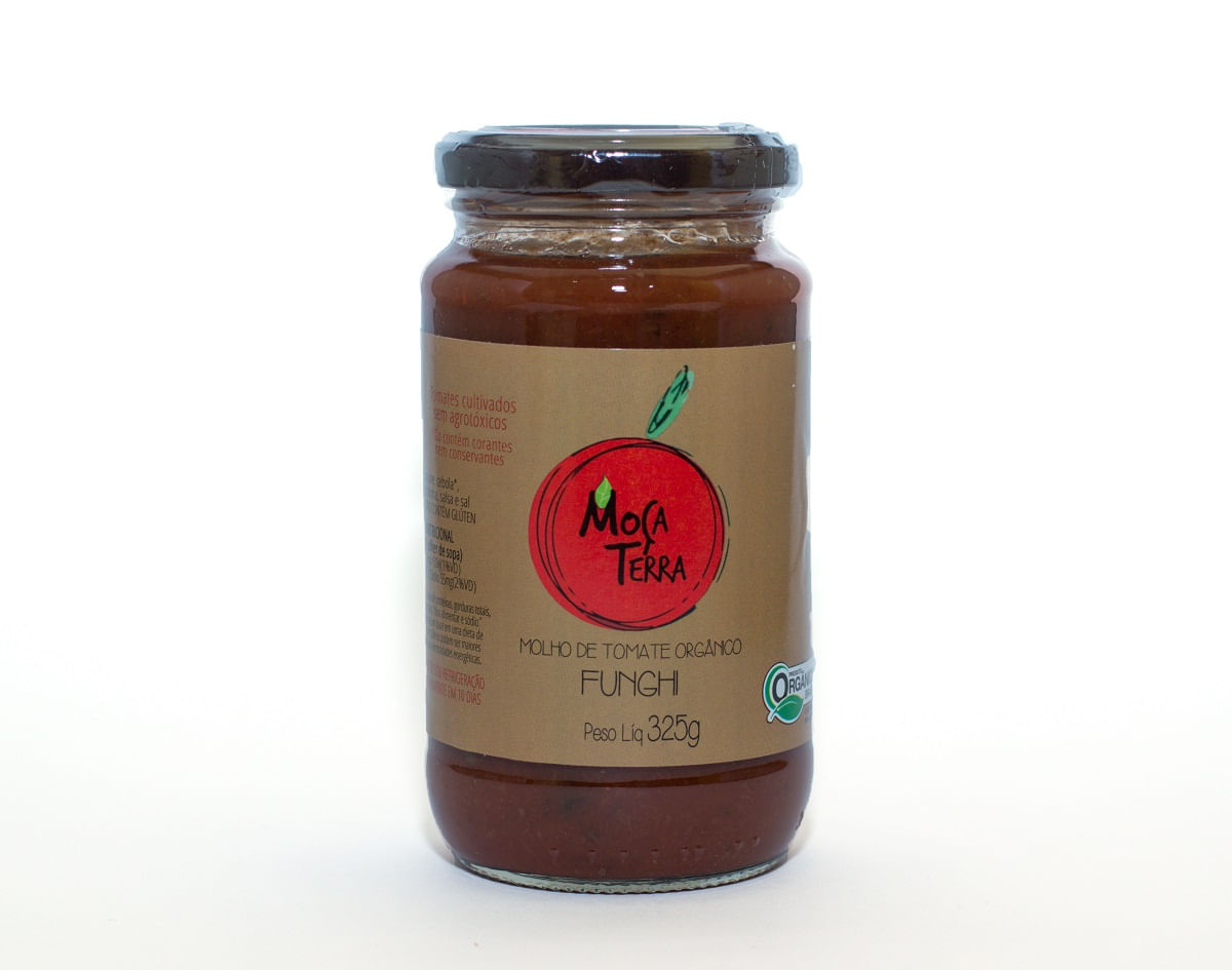Molho De Tomate Orgânico Moça Terra Funghi Vidro 325g