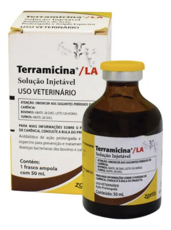 Medicamento antibiótico terramicina LA injetável de 50ml