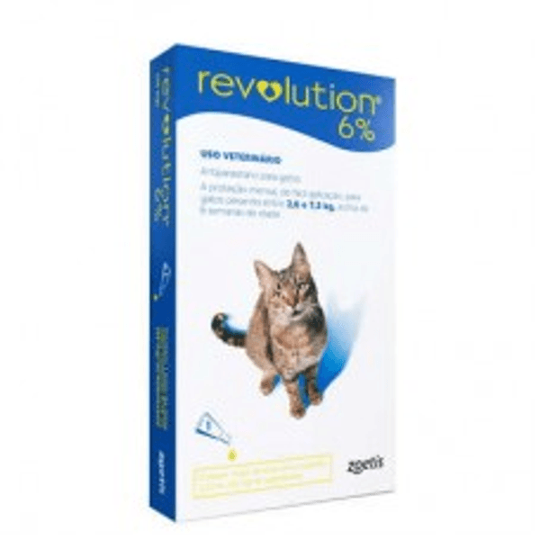 Antipulgas Revolution 6% para Gatos de 2,6kg a 7,5kg