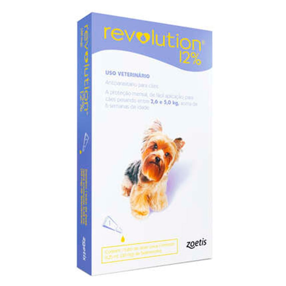 Encontraproduto.com.br - Antipulgas Revolution 12% para Cães de 2,6kg a 5kg