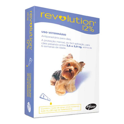 Antipulgas Revolution 12% para Cães de 2,6kg a 5kg